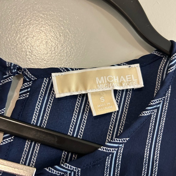Michael Kors Navy and White Striped Blouse - Picture 4 of 4